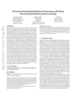 Towards Automated Imbalanced Learning with Deep Hierarchical
  Reinforcement Learning