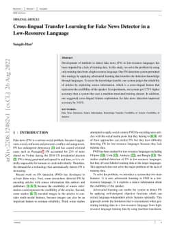 Cross-lingual Transfer Learning for Fake News Detector in a Low-Resource
  Language