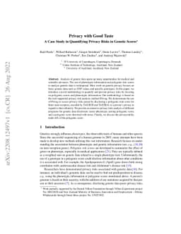 Privacy with Good Taste: A Case Study in Quantifying Privacy Risks in
  Genetic Scores