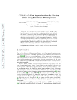 PDD-SHAP: Fast Approximations for Shapley Values using Functional
  Decomposition
