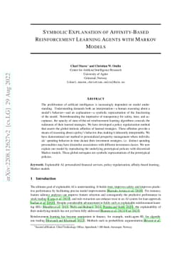 Symbolic Explanation of Affinity-Based Reinforcement Learning Agents
  with Markov Models