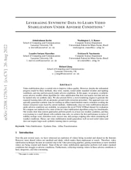 Leveraging Synthetic Data to Learn Video Stabilization Under Adverse
  Conditions