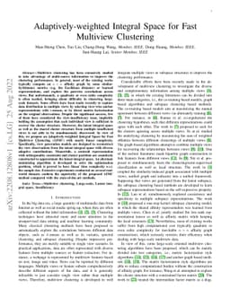 Adaptively-weighted Integral Space for Fast Multiview Clustering