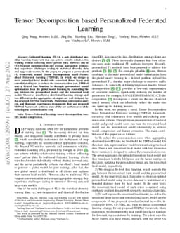 Tensor Decomposition based Personalized Federated Learning
