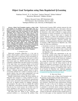 Object Goal Navigation using Data Regularized Q-Learning