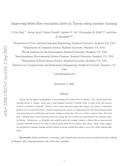 Improving debris flow evacuation alerts in Taiwan using machine learning