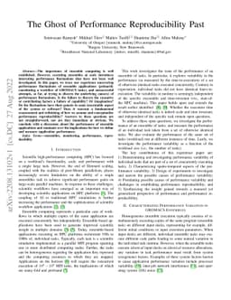 The Ghost of Performance Reproducibility Past