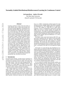 Normality-Guided Distributional Reinforcement Learning for Continuous
  Control