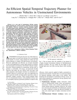 An Efficient Spatial-Temporal Trajectory Planner for Autonomous Vehicles
  in Unstructured Environments
