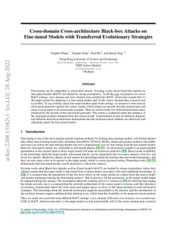 Cross-domain Cross-architecture Black-box Attacks on Fine-tuned Models
  with Transferred Evolutionary Strategies