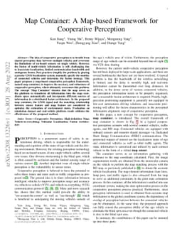 Map Container: A Map-based Framework for Cooperative Perception