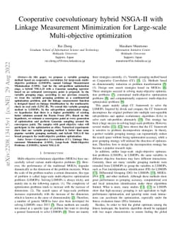 Cooperative coevolutionary hybrid NSGA-II with Linkage Measurement
  Minimization for Large-scale Multi-objective optimization