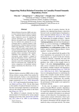 Supporting Medical Relation Extraction via Causality-Pruned Semantic
  Dependency Forest