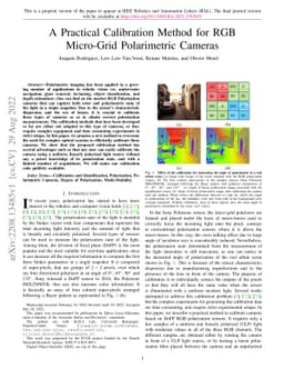 A Practical Calibration Method for RGB Micro-Grid Polarimetric Cameras