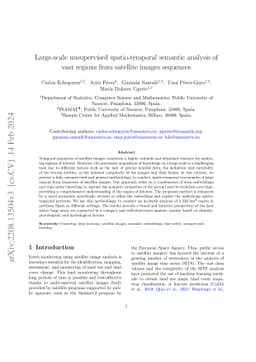 Large-scale unsupervised spatio-temporal semantic analysis of vast
  regions from satellite images sequences