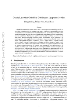 On the Lasso for Graphical Continuous Lyapunov Models
