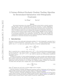 A Variance-Reduced Stochastic Gradient Tracking Algorithm for
  Decentralized Optimization with Orthogonality Constraints