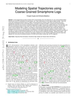 Modeling Spatial Trajectories using Coarse-Grained Smartphone Logs