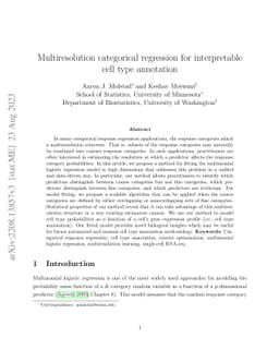 Multiresolution categorical regression for interpretable cell type
  annotation