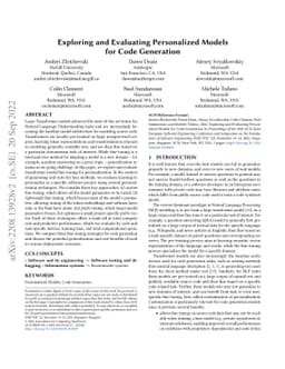 Exploring and Evaluating Personalized Models for Code Generation