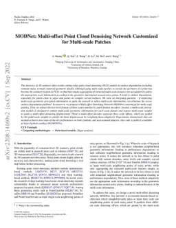 MODNet: Multi-offset Point Cloud Denoising Network Customized for
  Multi-scale Patches