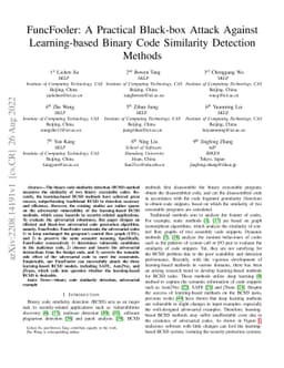 FuncFooler: A Practical Black-box Attack Against Learning-based Binary
  Code Similarity Detection Methods