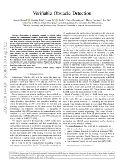 Verifiable Obstacle Detection