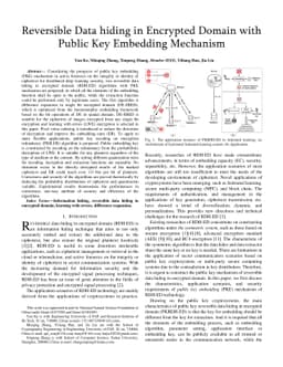 Reversible Data hiding in Encrypted Domain with Public Key Embedding
  Mechanism