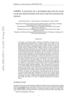 LINKS: A dataset of a hundred million planar linkage mechanisms for
  data-driven kinematic design
