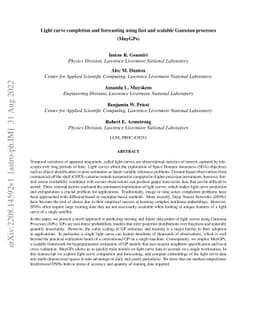 Light curve completion and forecasting using fast and scalable Gaussian
  processes (MuyGPs)