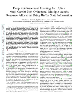 Deep Reinforcement Learning for Uplink Multi-Carrier Non-Orthogonal
  Multiple Access Resource Allocation Using Buffer State Information