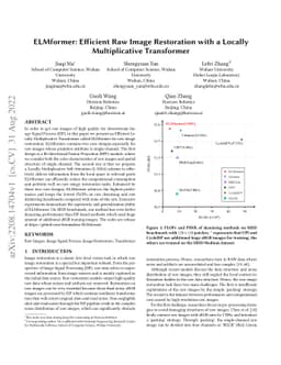 ELMformer: Efficient Raw Image Restoration with a Locally Multiplicative
  Transformer
