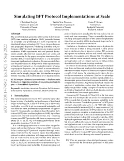Simulating BFT Protocol Implementations at Scale