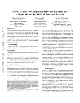 A New Corpus for Computational Music Research and A Novel Method for
  Musical Structure Analysis