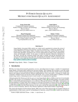 PyTorch Image Quality: Metrics for Image Quality Assessment