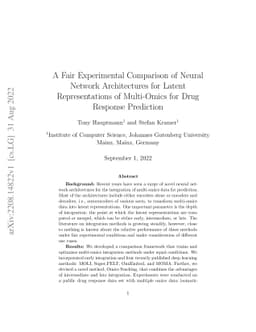 A Fair Experimental Comparison of Neural Network Architectures for
  Latent Representations of Multi-Omics for Drug Response Prediction