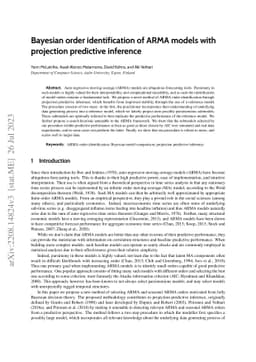Bayesian order identification of ARMA models with projection predictive
  inference