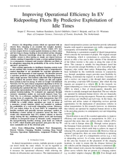 Improving Operational Efficiency In EV Ridepooling Fleets By Predictive
  Exploitation of Idle Times
