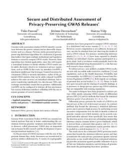 Secure and Distributed Assessment of Privacy-Preserving Releases of GWAS