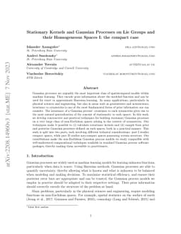 Stationary Kernels and Gaussian Processes on Lie Groups and their
  Homogeneous Spaces I: the compact case