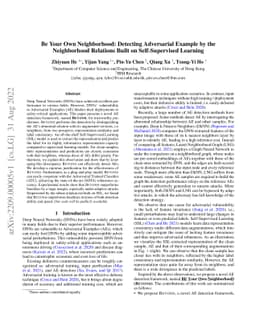 Be Your Own Neighborhood: Detecting Adversarial Example by the
  Neighborhood Relations Built on Self-Supervised Learning