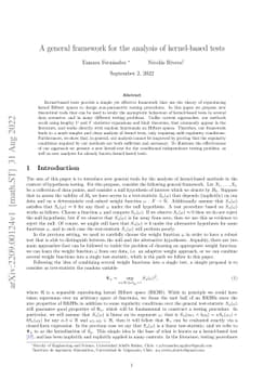 A general framework for the analysis of kernel-based tests