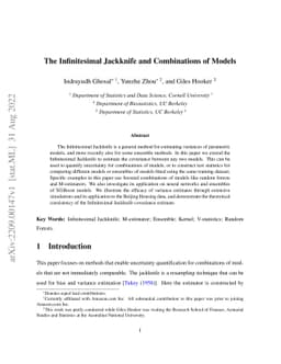 The Infinitesimal Jackknife and Combinations of Models