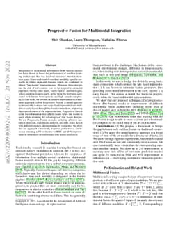 Progressive Fusion for Multimodal Integration