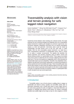 Traversability analysis with vision and terrain probing for safe legged
  robot navigation