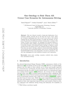 One Ontology to Rule Them All: Corner Case Scenarios for Autonomous
  Driving