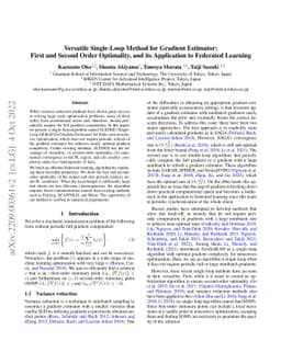 Versatile Single-Loop Method for Gradient Estimator: First and Second
  Order Optimality, and its Application to Federated Learning