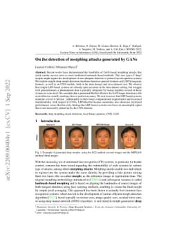 On the detection of morphing attacks generated by GANs