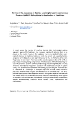 Review of the AMLAS Methodology for Application in Healthcare