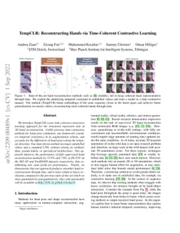 TempCLR: Reconstructing Hands via Time-Coherent Contrastive Learning